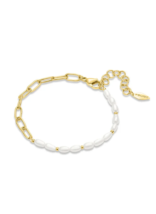بوليس Ayara Pearl Beads Gold-Plated Chain Links Bracelet for Women