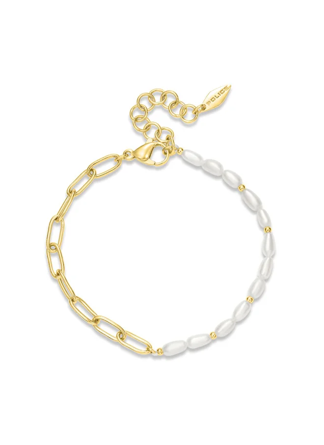 بوليس Ayara Pearl Beads Gold-Plated Chain Links Bracelet for Women