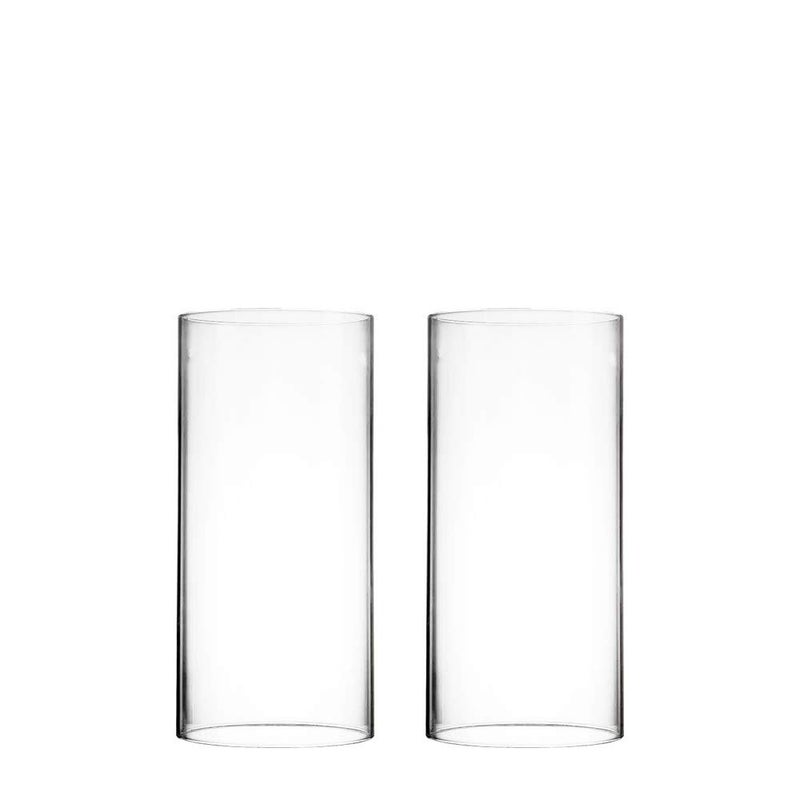 CYS EXCEL 2 PCS (H:10" D:4.75") Open Ended Glass Hurricane Candleholder Tube Shade | Multiple Size Choices Open Flame Candle Chimney Tube Cover | Bottomless Cylinder - Image 1