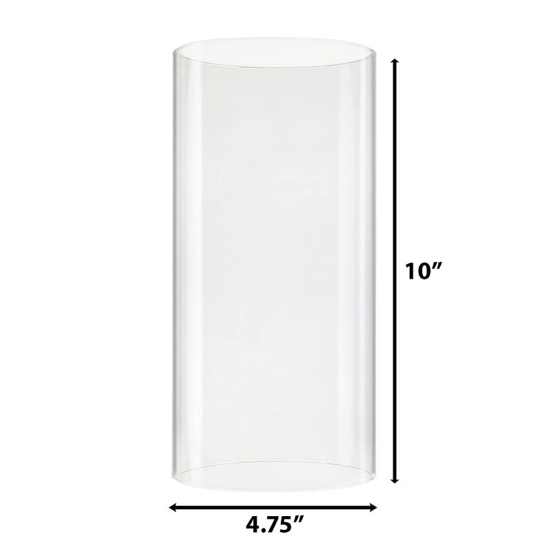 CYS EXCEL 2 PCS (H:10" D:4.75") Open Ended Glass Hurricane Candleholder Tube Shade | Multiple Size Choices Open Flame Candle Chimney Tube Cover | Bottomless Cylinder - Image 2
