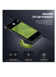 Excefore 45 X Phone Microscope Only for 17mm Thread Backplate, with iPhone Samsung Cage with 17mm Lens Adapter, Rechargeable Close Up Zoom Lens with 50mAh Battery,  LED Light, Type C Cable  - Image 3