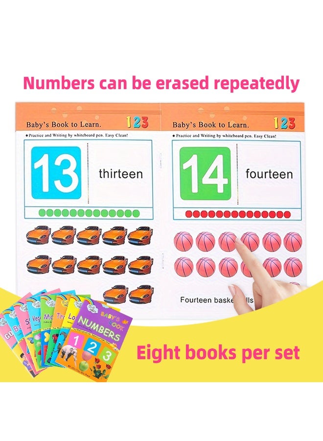 A box of 8 children's encyclopedia learning books, containing 8 different types of early education learning books, suitable for children aged 0-5 to read and learn, improving children's cognitive abilities. Suitable for offices, schools, painting, students, markers, stationery, boys, girls, and school supplies.  - Image 3