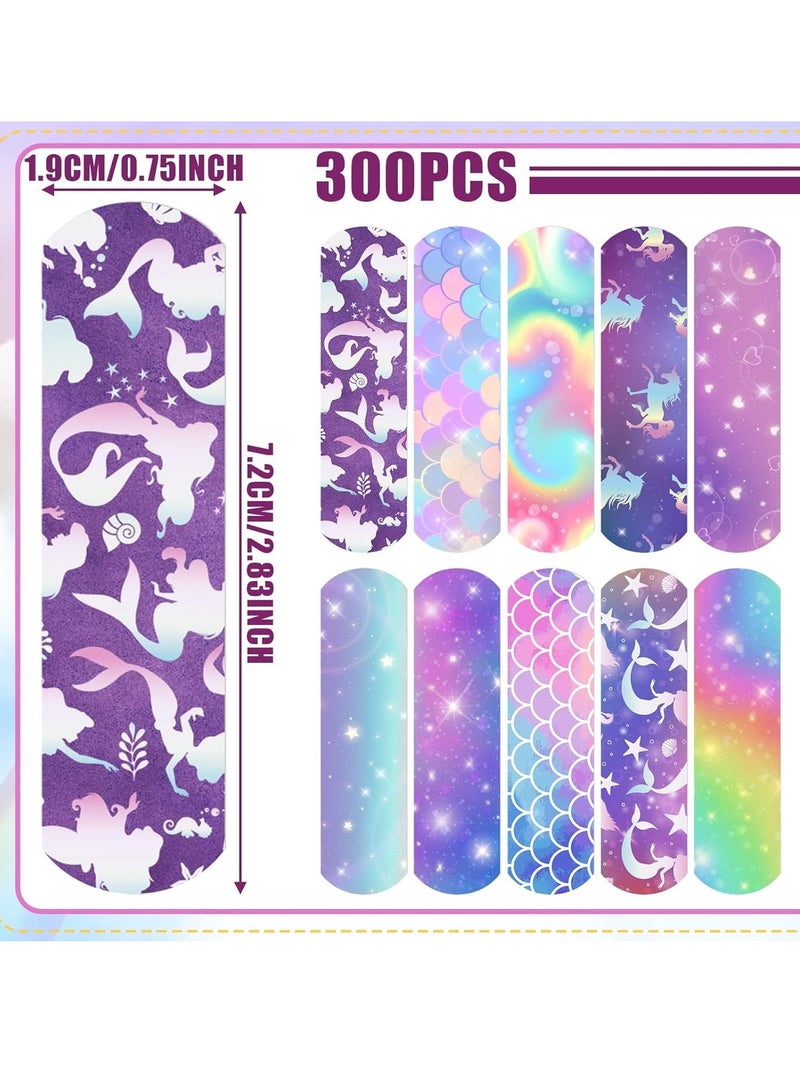 Excefore 10 Styles Kids Cartoon Bandages, Flexible Adhesive Colorful Strips Waterproof Cute Bandages for Girls Repair Tape Knuckle Stickers Comfortable Protection Care for Cuts Scrapes Burns (300 Pieces) - Image 3