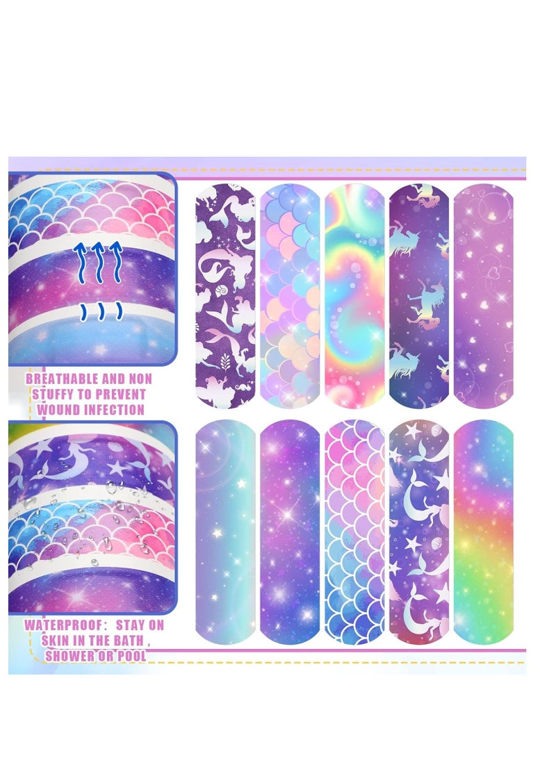 Excefore 10 Styles Kids Cartoon Bandages, Flexible Adhesive Colorful Strips Waterproof Cute Bandages for Girls Repair Tape Knuckle Stickers Comfortable Protection Care for Cuts Scrapes Burns (300 Pieces) - Image 4