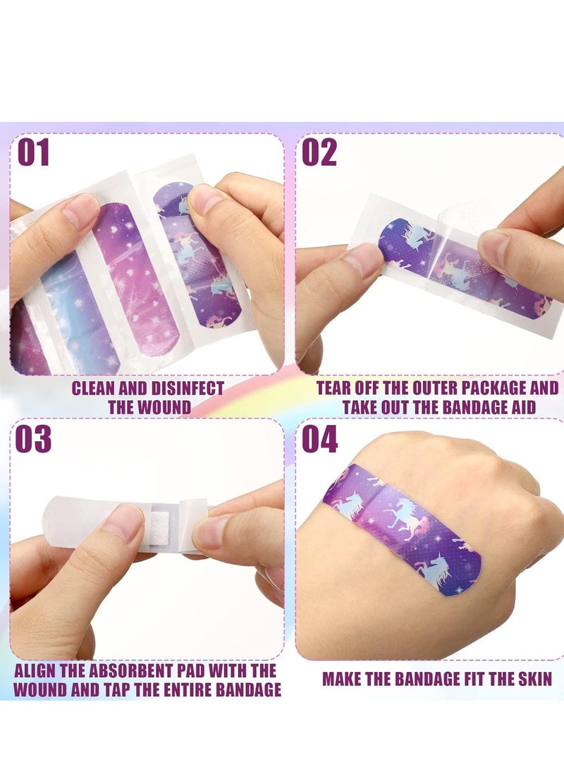 Excefore 10 Styles Kids Cartoon Bandages, Flexible Adhesive Colorful Strips Waterproof Cute Bandages for Girls Repair Tape Knuckle Stickers Comfortable Protection Care for Cuts Scrapes Burns (300 Pieces) - Image 5