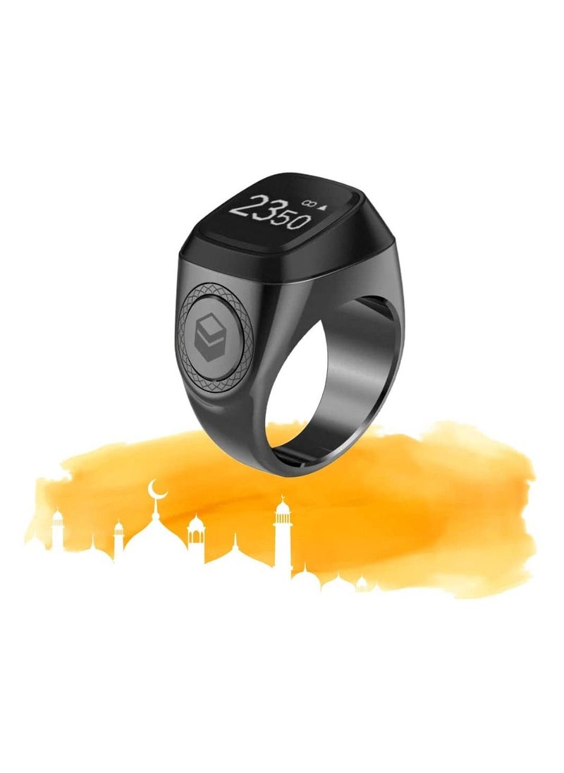 iQIBLA Smart Tasbih Zikr Ring New 2022 Aluminum alloy only 11.7g 18 MM GRAPHITE With Charging Box  - Image 1