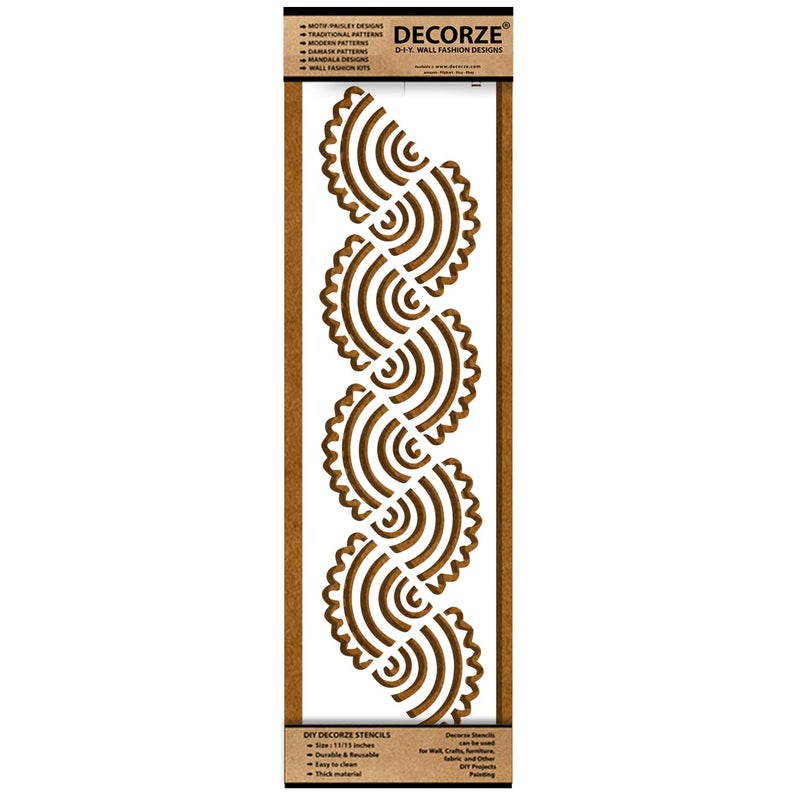 DECORZE Painting Stencils | Wall Stencils for Home| Living Room| Bedroom Painting | Stencil Border Painting | Pattern Stencil | D Border Stencils (DB-60) - Image 4