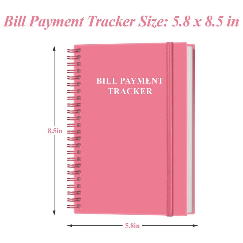Yaridar Bill Payment Checklist - Monthly Bill Organizer & Planner for Personal Budgeting Financial, Bill Payment Tracker Notebook, 5.8" x 8.5", Pink - Image 4