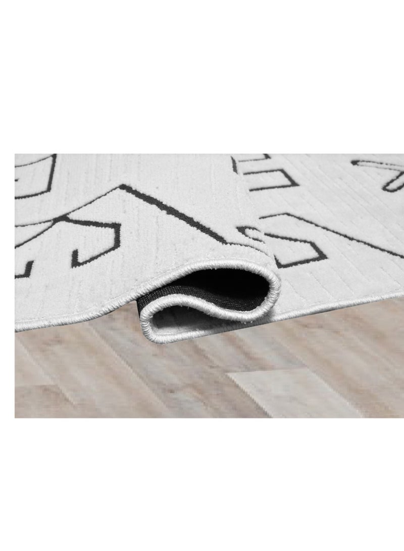 Tribe-Ivory-Brown-190X290 cm anti skid Machine Made Thick Indian Rug - Image 1