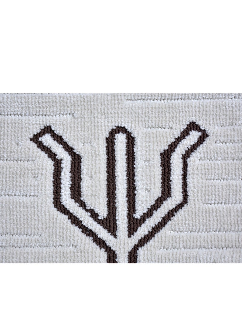Tribe-Ivory-Brown-190X290 cm anti skid Machine Made Thick Indian Rug - Image 2