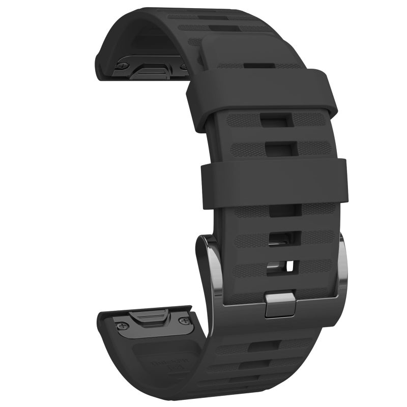 Strap for Garmin Fenix ​​5/Fenix ​​5 Plus/Fenix ​​6/Fenix ​​6 Pro/Forerunner 935/Forerunner 945/Instinct,22mm Silicone Quick-Fit Watch Strap,Multiple Colors for Garmin Fenix 6 Pro (Black) - Image 1