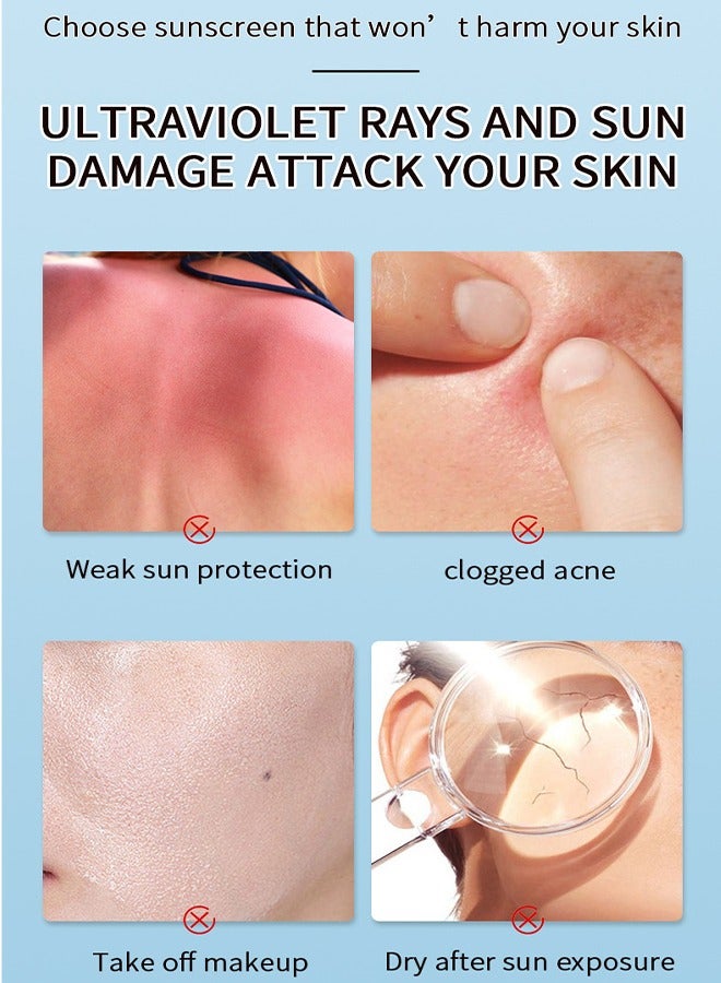 OUHOE Sun Gel - Cream,Oil Control SPF50+, Have an Ultra Lightn and Non Greasy Texture, Superior Sunscreen For All Skin Types, Suitable Under Makeup With Long Lasting Dry Matt Finish and Anti Shine Effect - Image 5