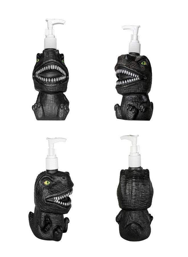 GoFika Vinyl Dinosaur Refillable Hand Soap Pump Dispenser Lotion Shampoo Sanitizer Bottle 11.8oz Kids Adults Friendly for Kitchen and Bathroom Accessories Cute Animal Look (Black) - Image 3