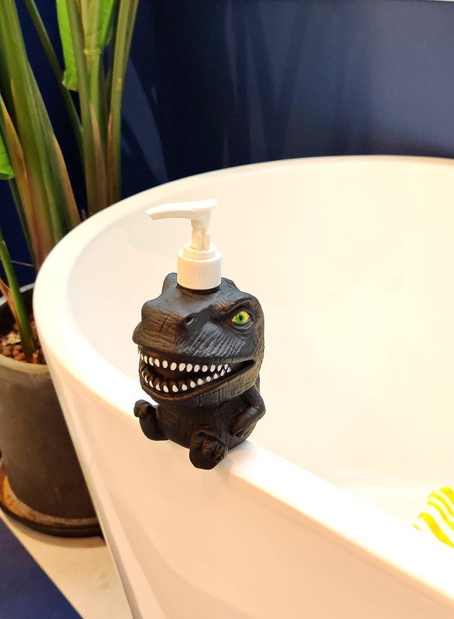 GoFika Vinyl Dinosaur Refillable Hand Soap Pump Dispenser Lotion Shampoo Sanitizer Bottle 11.8oz Kids Adults Friendly for Kitchen and Bathroom Accessories Cute Animal Look (Black) - Image 5