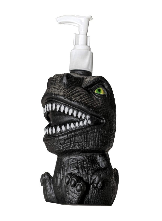 GoFika Vinyl Dinosaur Refillable Hand Soap Pump Dispenser Lotion Shampoo Sanitizer Bottle 11.8oz Kids Adults Friendly for Kitchen and Bathroom Accessories Cute Animal Look (Black) - Image 1