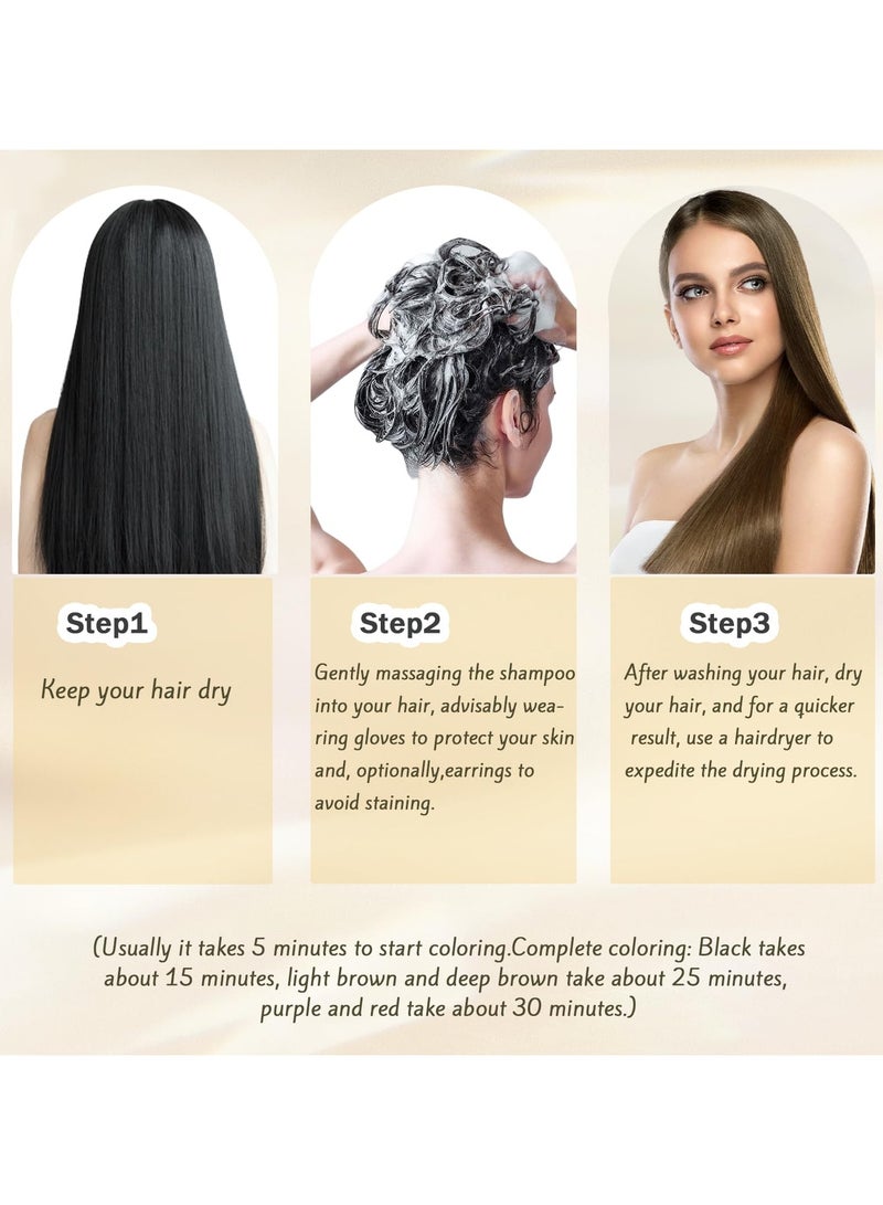 NOVA Dye Shampoo,Nova Hair Instant Dye Shampoo,Nova Hair Dye Shampoo 3 in 1, for Men & Women (Black) - Image 5
