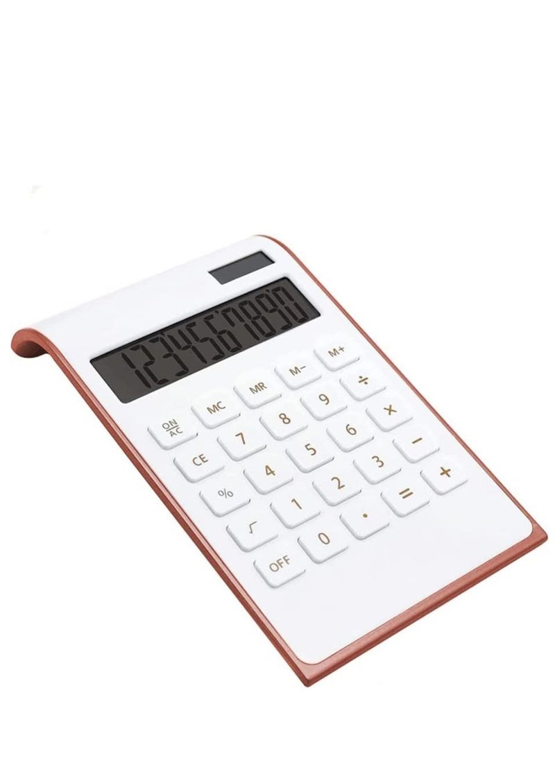 SYOSI - Rose Gold Calculator 10 Digits Solar Battery Basic Office Calculato - Image 1