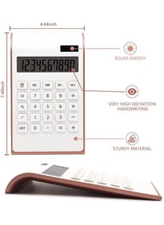 SYOSI Rose Gold Calculator 10 Digits Solar Battery Basic Office Calculato  - Image 2