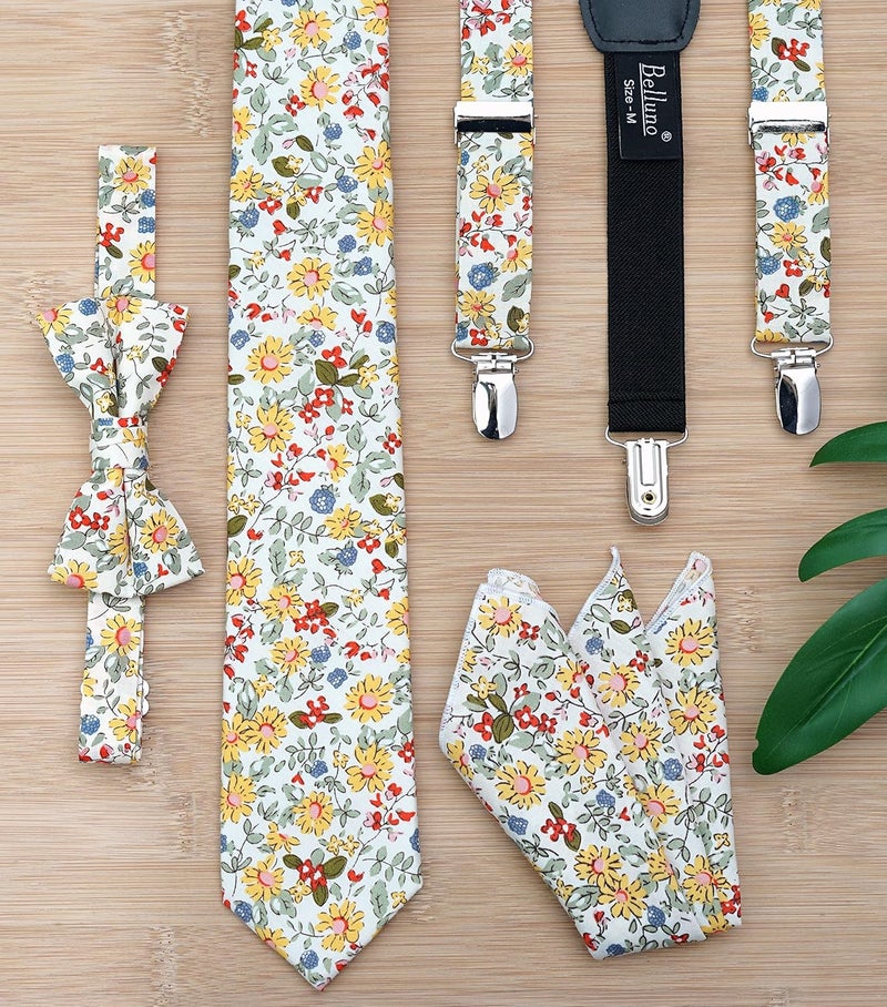 BELLUNO Boys' Floral Ties, Hook and Loop Pre-tied Flower Ties for Little Kids and Pre-teens - Image 4