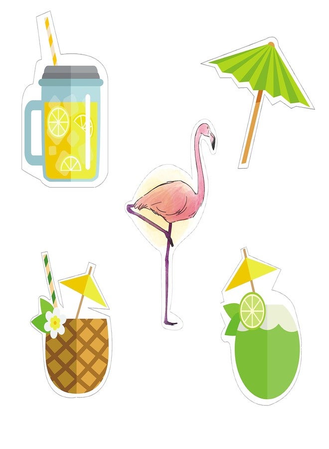 PrettyurParty PRETTY UR PARTY Flamingo Theme Paper Cutouts for Birthday Parties, Flamingo Supplies décor, Tropical Birthday Decoration, Cutouts for Classroom, Bedroom –Multicolour (10 pcs) - Image 1