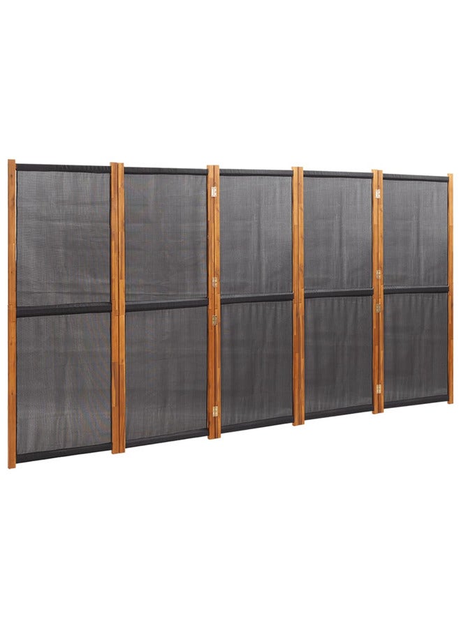 فيداكسل مقسم غرفة ذو 5 ألواح أسود 350×180 سم 319181 - Image 1