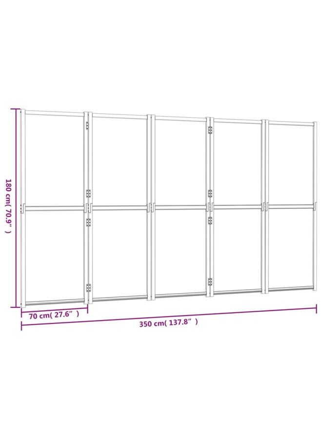 فيداكسل مقسم غرفة ذو 5 ألواح أسود 350×180 سم 319181 - Image 5