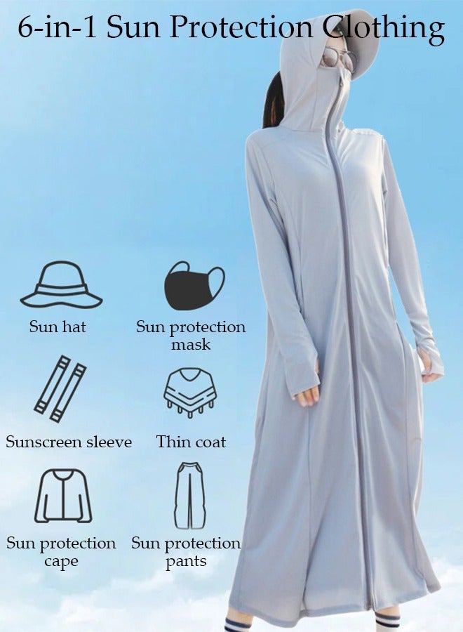 DUNISO Lightweight Sun Protection Clothing For Women, UPF 50+ Long Sleeve Sun Protection Hoodie Shirt With Pockets, Long Sleeve Ice Silk Hoodie Shirts for Outdoor Climbing Hiking - Image 4