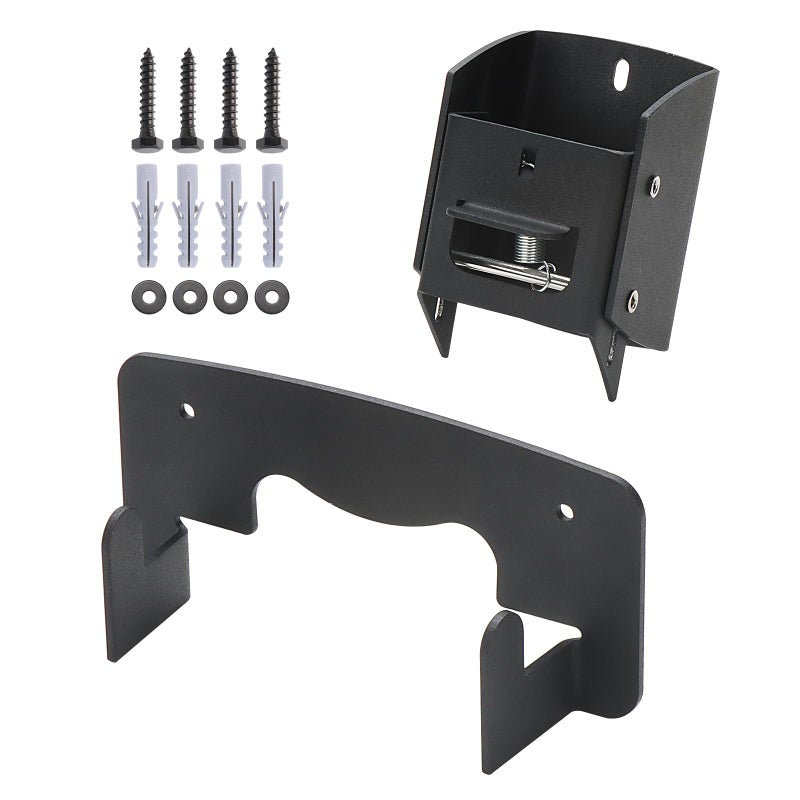 LCGP LCGP Wheelbarrow Holder Heavy Duty Trolley Storage Bracket Wall Mounted Storage for Effective Space Saving Suitable for Most Trolleys Black Surface Powder Coating to Prevent Rust 