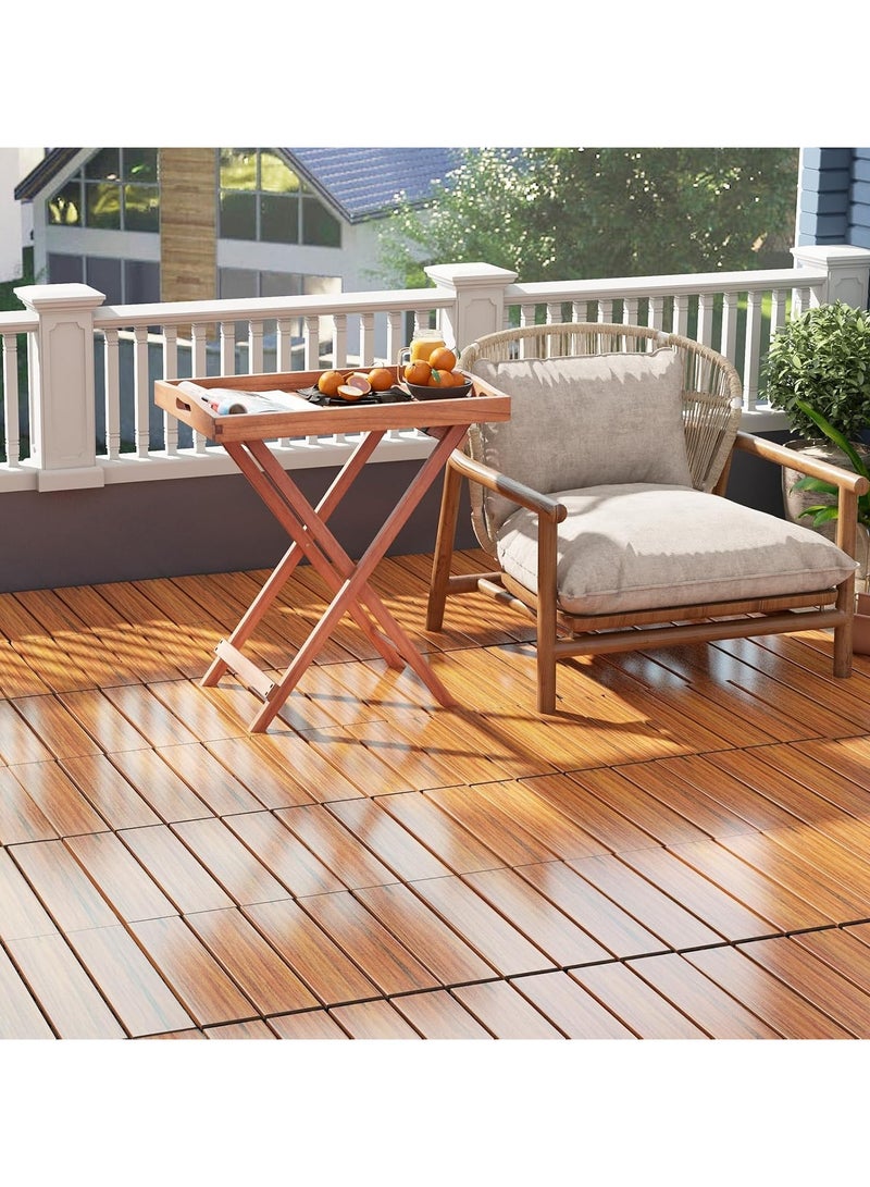 HOME TASTE 10 Pack Wooden Floor Decking Tiles Interlocking, Waterproof, 31X31X3Cm - Perfect For Home, Office, And Garden Diy Projects  - Image 4