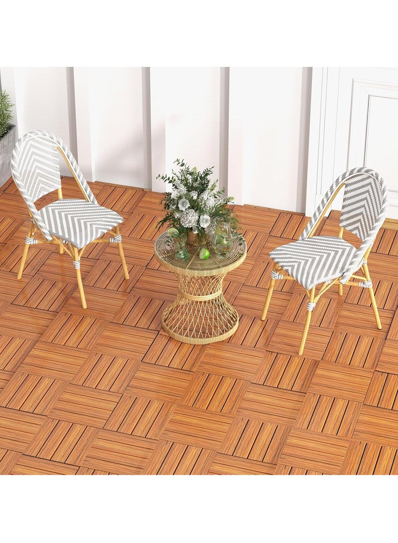 HOME TASTE 10 Pack Wooden Floor Decking Tiles Interlocking, Waterproof, 31X31X3Cm - Perfect For Home, Office, And Garden Diy Projects  - Image 5