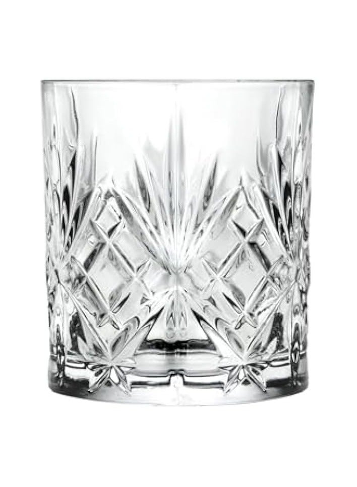 Green Tiger Crystal Short Whisky Water Tumblers Glasses, 8.05 oz, Set Of 6-Clear - Image 2