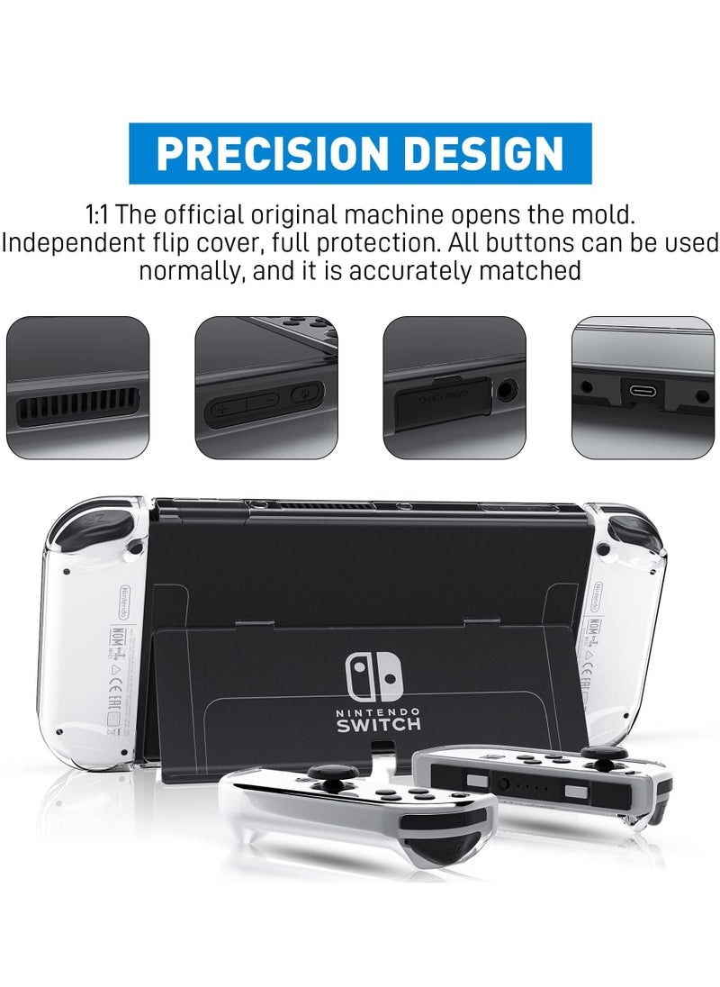 Generic Crystal Clear Protective Case Compatible with Nintendo Switch OLED PC Material Shockproof and Scratchproof with Stand Function Cover  - Image 2