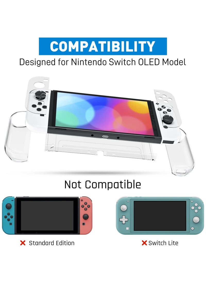 Generic - Crystal Clear Protective Case Compatible with Nintendo Switch OLED PC Material Shockproof and Scratchproof with Stand Function Cover - Image 1