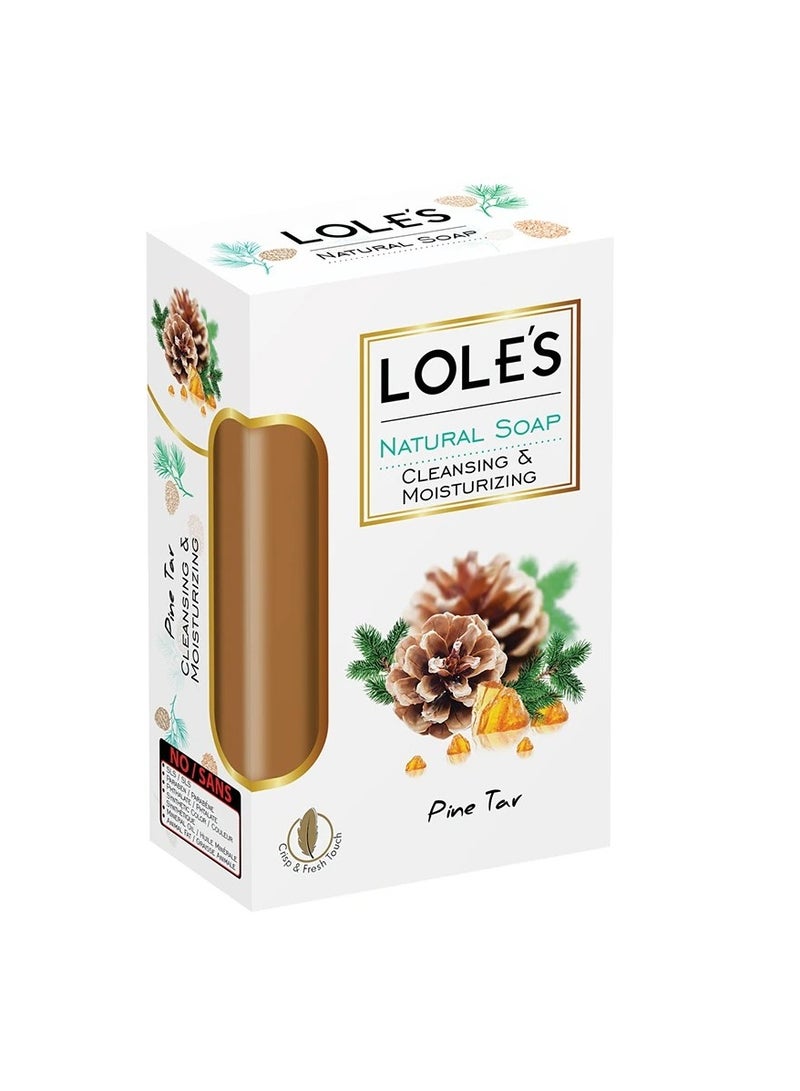 LOLE'S Luxury Pure Natural Soap, Pine Tar Beauty Bar, Detox & Deep Cleansing Face and Body Care - Vitamin E, SLS-Free, Crisp & Fresh Touch, 100% Vegetable, No Animal Fat 150g - Image 4