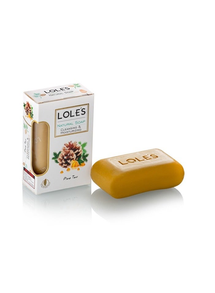 LOLE'S Luxury Pure Natural Soap, Pine Tar Beauty Bar, Detox & Deep Cleansing Face and Body Care - Vitamin E, SLS-Free, Crisp & Fresh Touch, 100% Vegetable, No Animal Fat 150g - Image 1