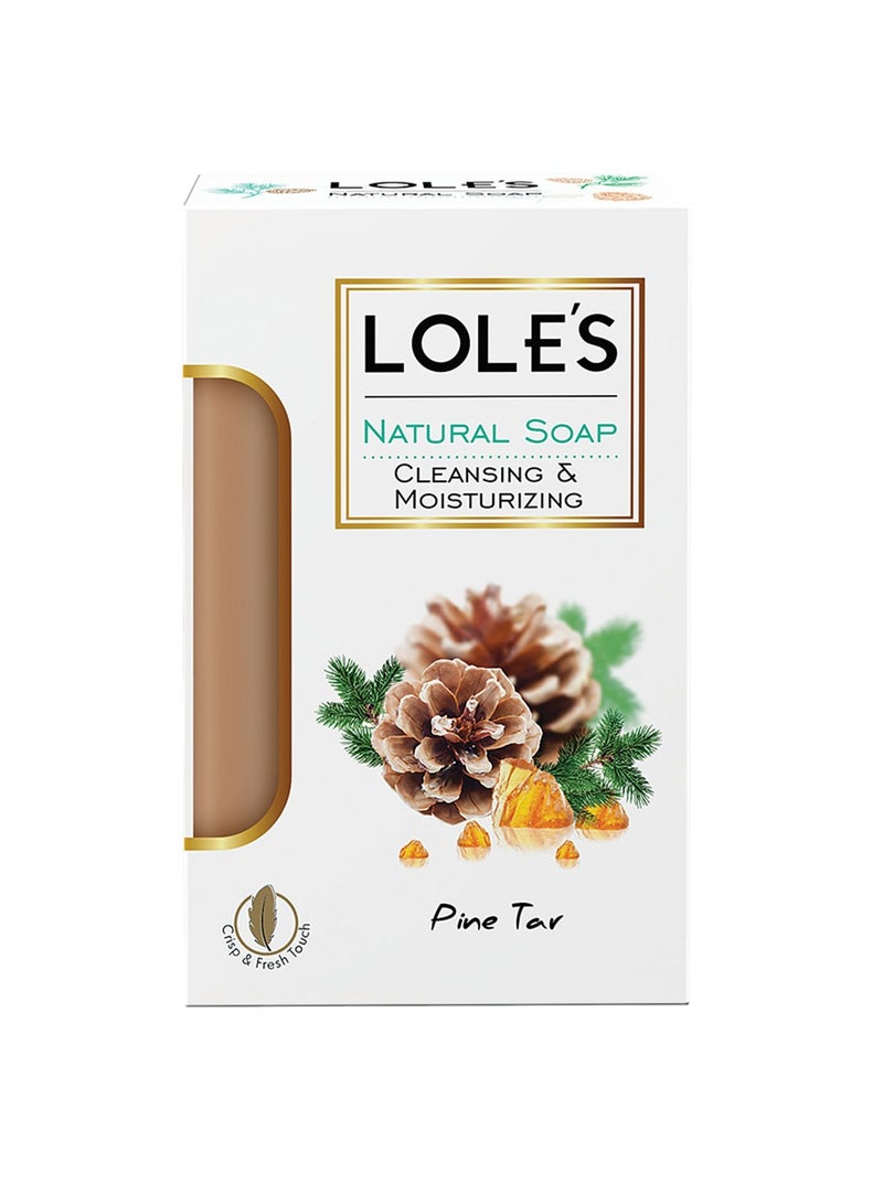 LOLE'S Luxury Pure Natural Soap, Pine Tar Beauty Bar, Detox & Deep Cleansing Face and Body Care - Vitamin E, SLS-Free, Crisp & Fresh Touch, 100% Vegetable, No Animal Fat 150g - Image 2