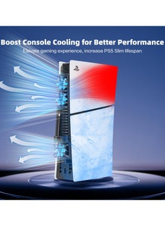 Chabeia PS5 Slim Cooling Fans, Cooling Fan for Sony PlayStation 5 Slim Disc Edition/Digital Edition with RGB Lighting and USB 3.0 Port  - Image 2