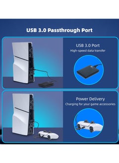 Chabeia PS5 Slim Cooling Fans, Cooling Fan for Sony PlayStation 5 Slim Disc Edition/Digital Edition with RGB Lighting and USB 3.0 Port  - Image 4