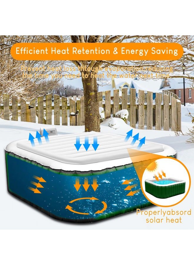 Ketofa Inflatable Hot Tub Cover for Square Hot Tub Spa Cushion Support, Universal 57x57in Inflatable Cover Square Top Lid, Dustproof Rainproof Insulated Energy Saving Lid，Spa Covers for Hot Tub - Image 3