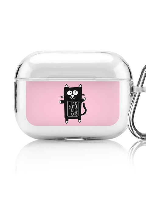 Classic Clear printed Case for Apple AirPods Pro 2nd Generation Thin Transparent Cover [Designed for Apple AirPods Pro 2nd Generation] - Life is better with cats