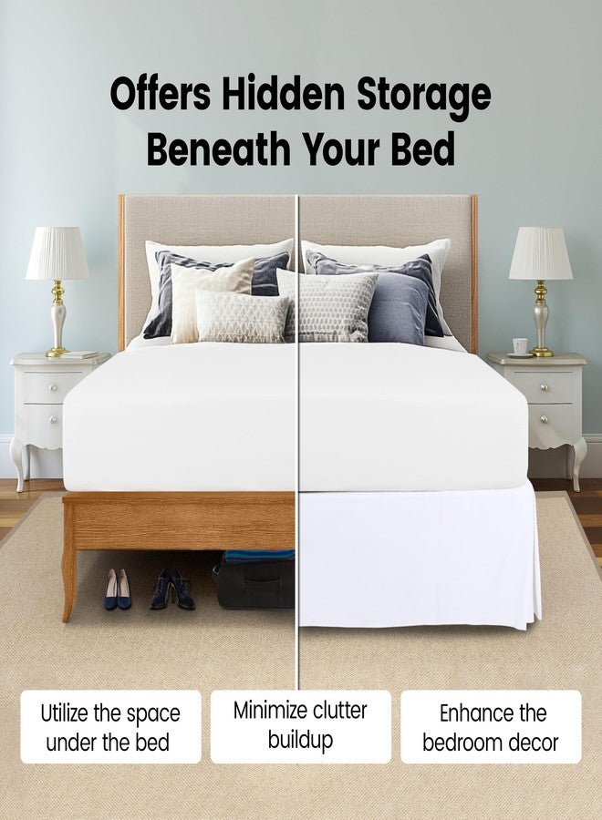 Utopia Bedding California King Bed Skirt - Soft Quadruple Pleated Ruffle - Easy Fit with 16 Inch Tailored Drop - Hotel Quality, Shrinkage and Fade Resistant (Cal King, White) - Image 3