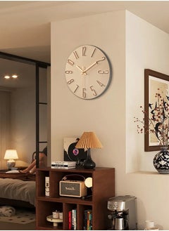 Beirui 12 Inch Silent Wall Clock, Battery Operated, Simple Faux Wood Decorative Clock for Bathroom, Office, Bedroom, Home, Kitchen, Living Room  - Image 4