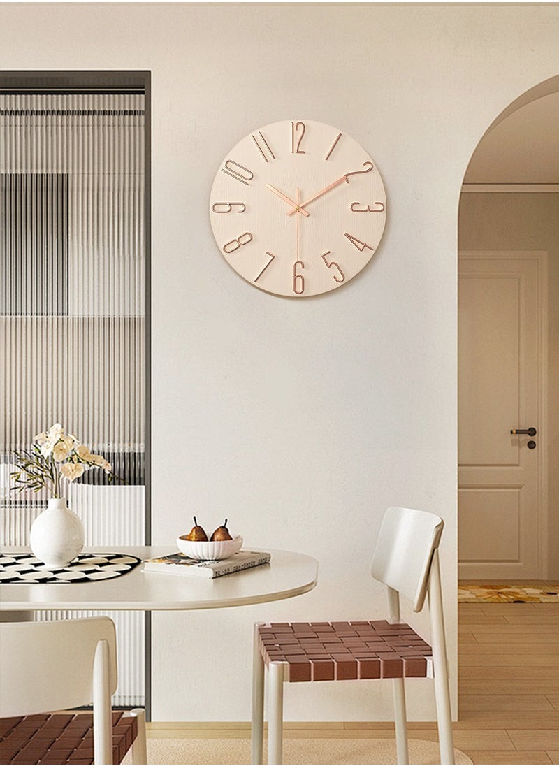 Beirui 12 Inch Silent Wall Clock, Battery Operated, Simple Faux Wood Decorative Clock for Bathroom, Office, Bedroom, Home, Kitchen, Living Room  - Image 2