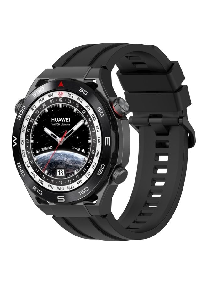 Replacement Strap For Huawei Watch Ultimate Long & Short Sports Solid Color Silicone Watch Band Set Black 