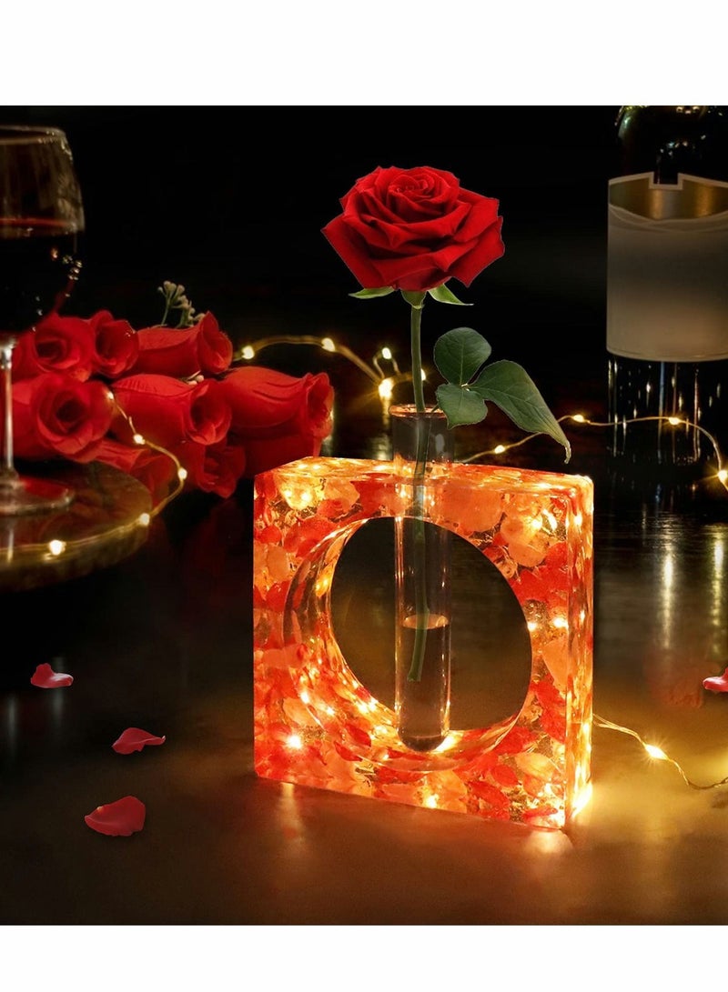 Y&D Resin Mold for Plant Propagation Station Vase Epoxy Molds with 6 Test Tubes Hydroponic Flowers Home Office Desktop Decoration Wedding Decor (2Pcs) - Image 2