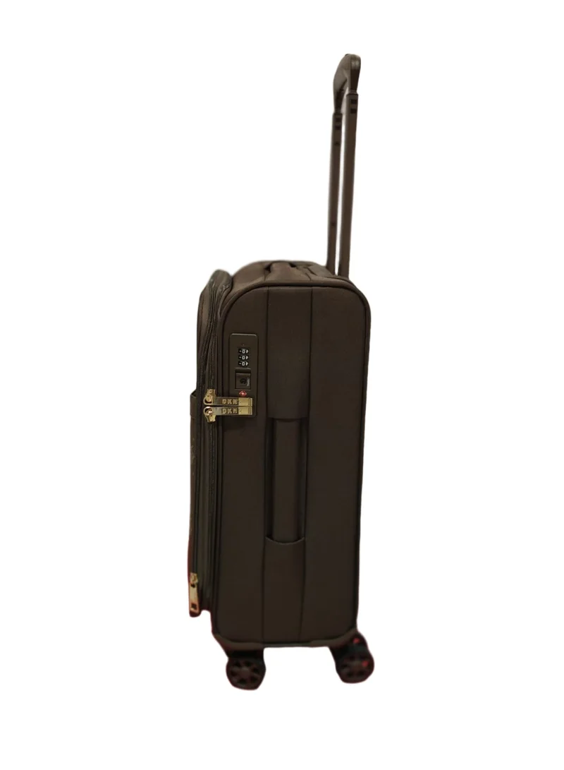 DKNY  STREET CRED soft side luggage on wheels for Unisex | Ultra Lightweight ABS on with Spinner wheels 4 Color CBR/CHOCOL/BROWN for Women | Best Price UAE