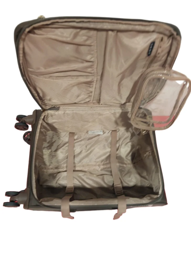 DKNY  STREET CRED soft side luggage on wheels for Unisex | Ultra Lightweight ABS on with Spinner wheels 4 Color CBR/CHOCOL/BROWN for Women | Best Price UAE