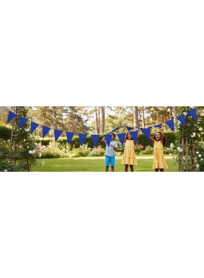 Ciao Blue Triangle Flag Banner – 10 Meter Party Bunting with Large 46×30 cm Pennants for Birthdays, Festivals, Outdoor Events, School Programs and Sports Parties - Image 2