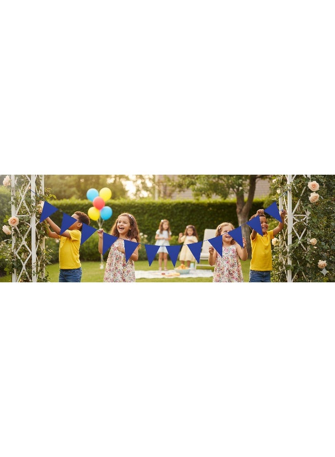 Ciao Blue Triangle Flag Banner – 10 Meter Party Bunting with Large 46×30 cm Pennants for Birthdays, Festivals, Outdoor Events, School Programs and Sports Parties - Image 3