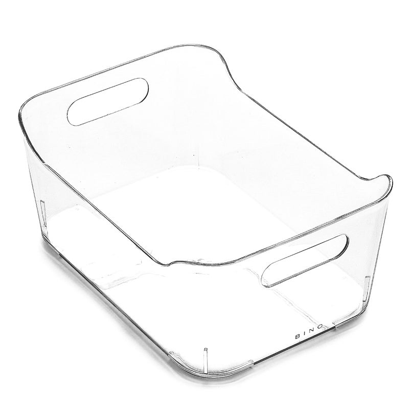 BINO  Plastic Storage Bins Small  The SOHO Collection  MultiUse Organizer With Builtin Handles  BPAFree  for Pantry Home Fridge and Freezer Organization